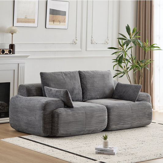 Compressed Sofa, 2 Seater Large Sectional Couches For Living Room - Gray
