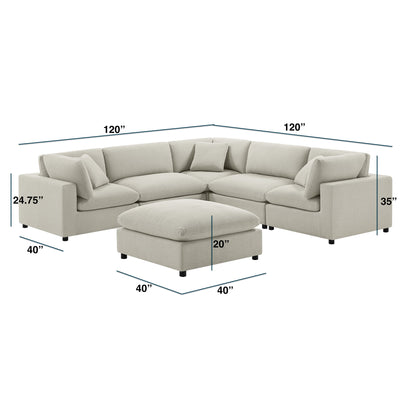 Cassandra - Modular 6 Piece Sectional - Beige