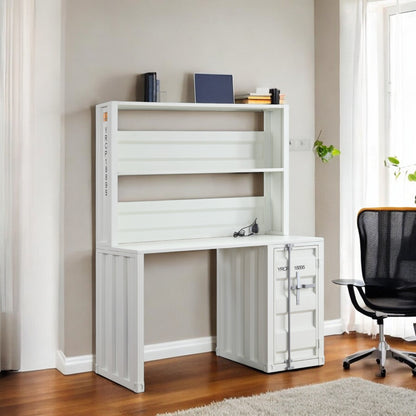 Cargo White Finish Writing Desk W/Hutch