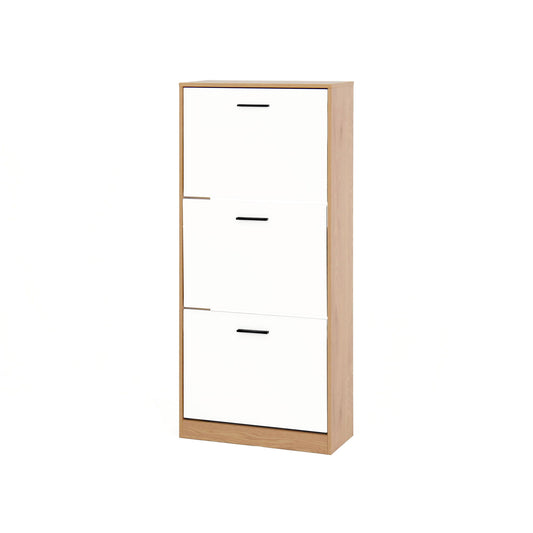 Modern Freestanding Shoe Storage Cabinet With 3 Flip Drawers