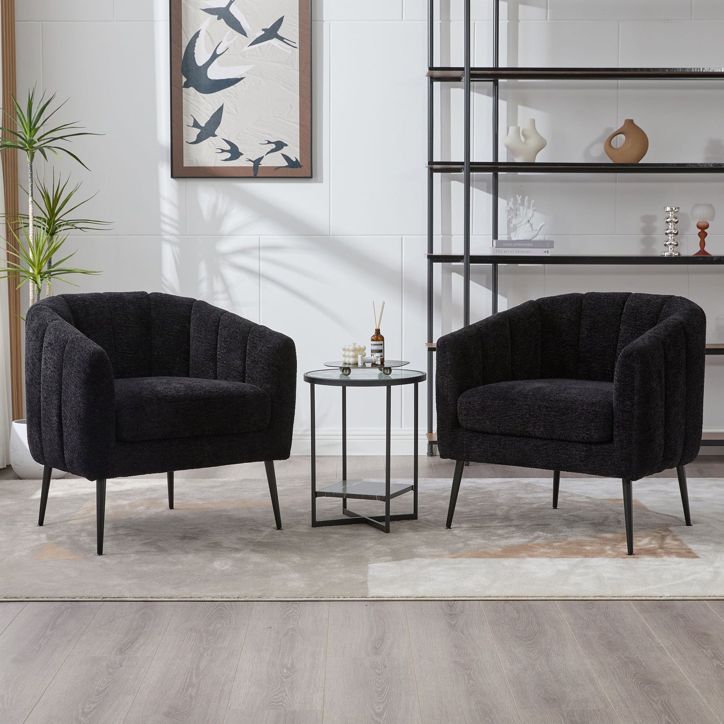 Vanity Barrel Accent Lounge Chair - Black