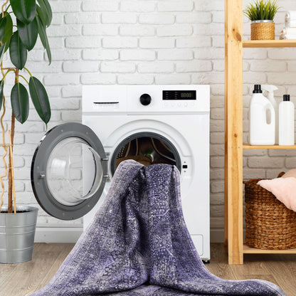 Maval - 8' X 10' Washable Area Rug - Anthracite