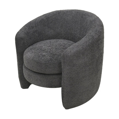 Affinity Modern Curved Back Upholstered Accent Chair With Soft Cozy Boucle Fabric - Dark Gray