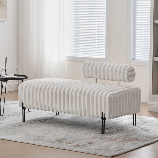 Mini Loveseat With Adjustable Backrest - Beige
