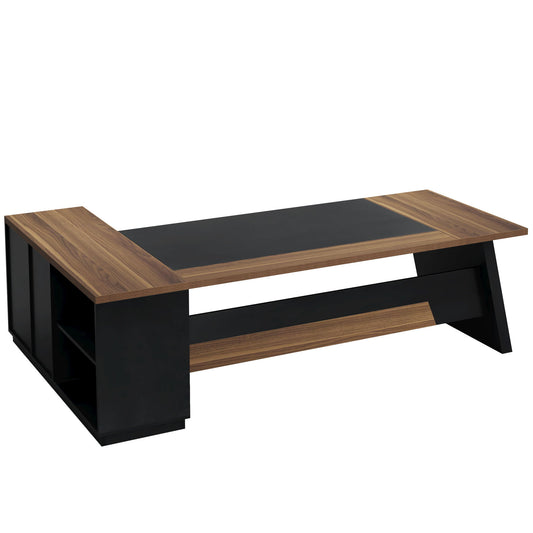 L-Shaped Executive Desk With File Cabinet & Drawers, Large Home Office Computer Workstation