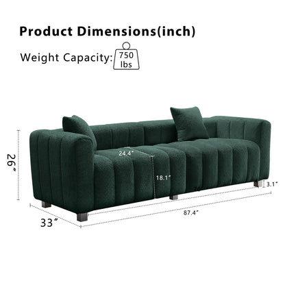 Modern 3 Seater Sofa With 2 Pillows