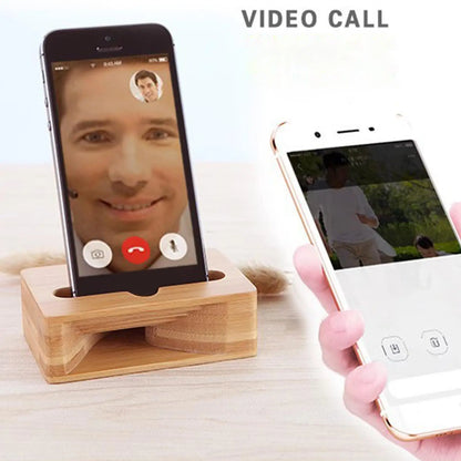 Wooden Phone Speaker Amplifier Bracket Desktop Wooden Cell Phone Speaker Amplifier Office Desk Accessories For Clear Calls