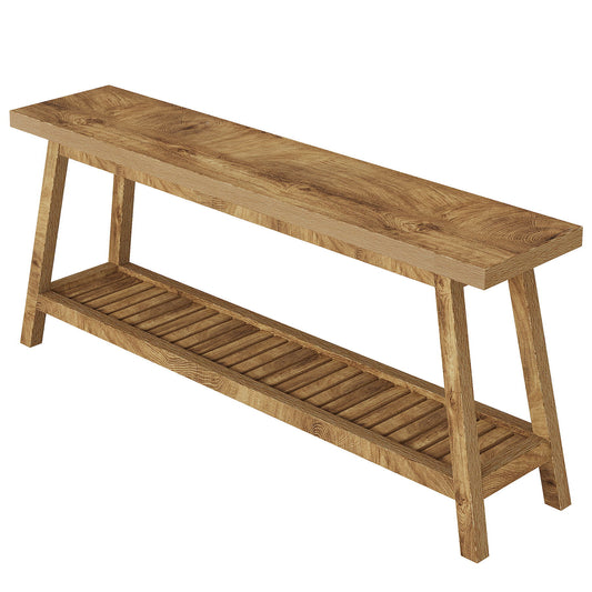 Extra Long Console Table With 2 Tier Open Storage