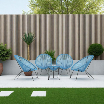 Outdoor Conversation Set With Ergonomic Lounge Chairs And Tempered Glass Table