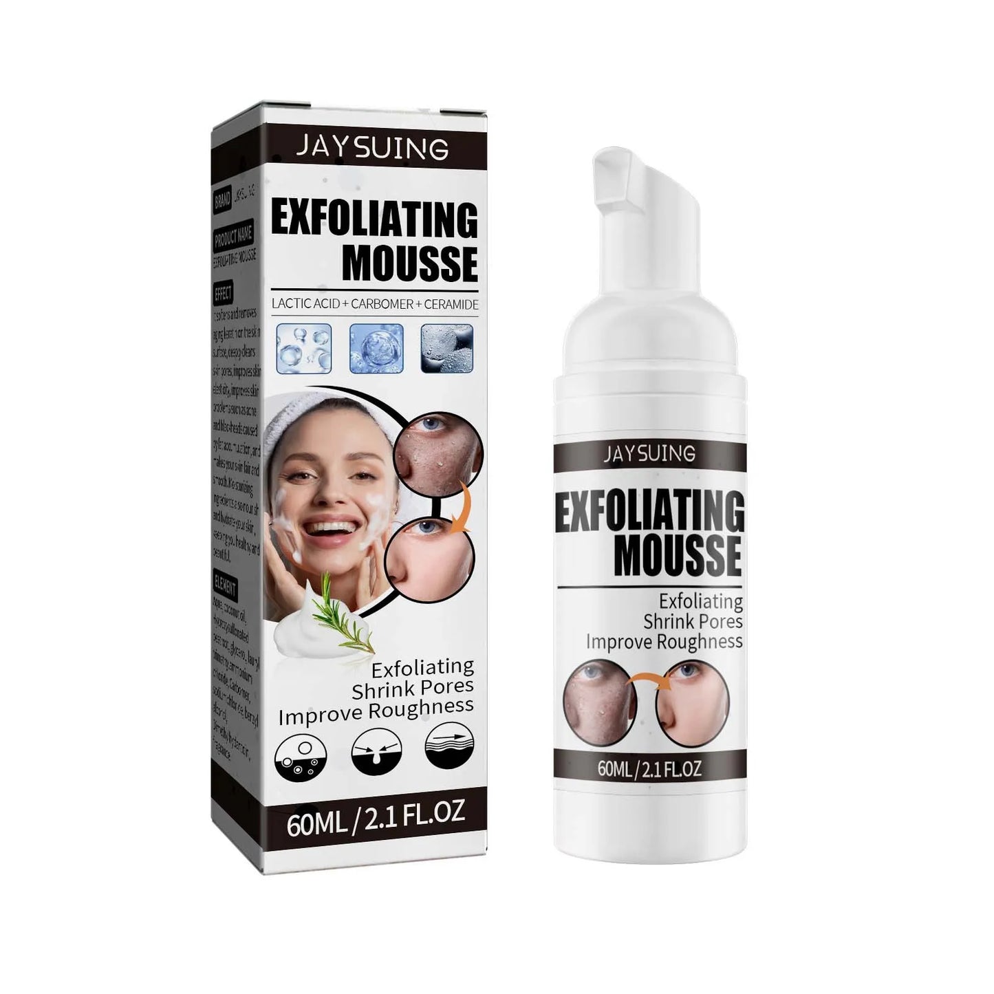 Exfoliating Mousse Face Scrub Shrinking Pores Anti Acne Blackhead Remove Oil Control Smooth Moisturizing Facial Foaming Cleanser