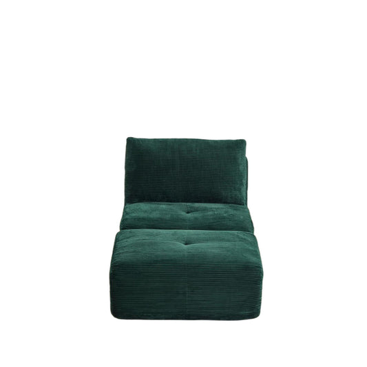 Compressed Sofa, Single Chaise Longue, Movable Ottoman For Living Room - Green