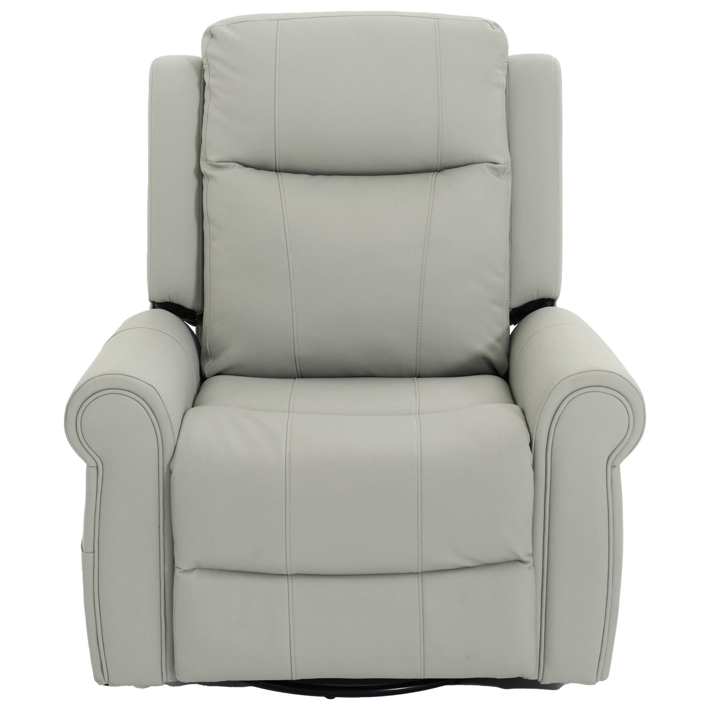 Manual Recliner Chair With 270 Degree Swivel, Massage & Heating, Dual Reclining Positions