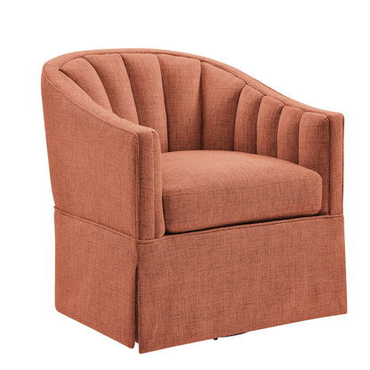 Solitude - Skirted Swivel Accent Chair With Hemp Like