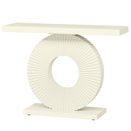 Modern Console Table With Sculptural Geometric Base