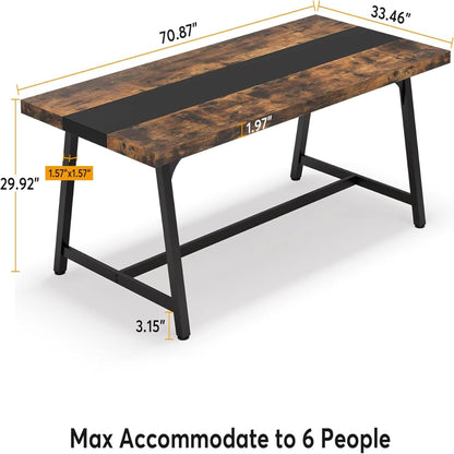 Modern Rectangular Conference Table For 6 - 8 People, Office Executive Desk