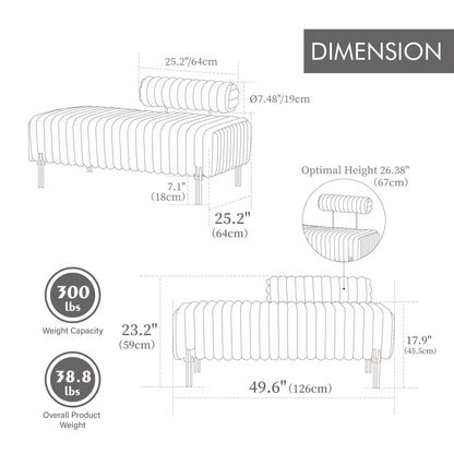 Mini Loveseat With Adjustable Backrest - Charcoal