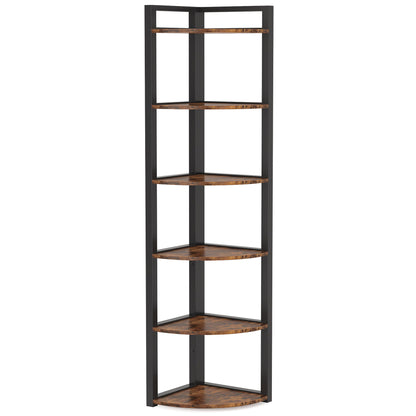 Tall 6 Tier Corner Bookshelf For Living Room