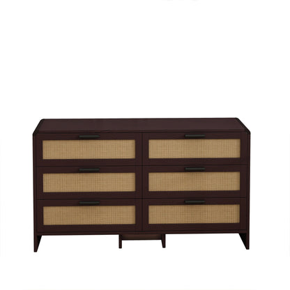 Modern Arc Shaped Corner Rattan Cabinet With 6 Drawers
