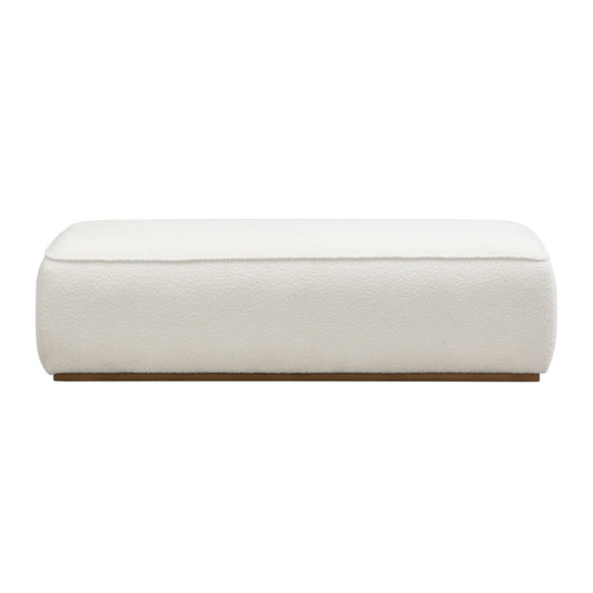 Grainy Footstool For Home - Beige