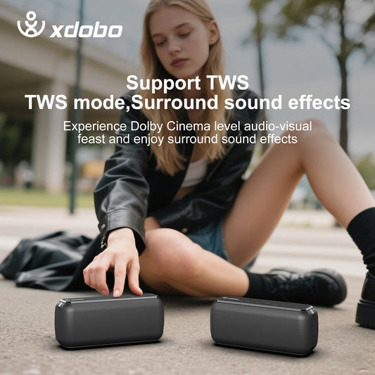 XDOBO Speaker Wireless 60W Soundbar X8 II Heavy Bass 6600mAh Battery Home Office Outdoor Riding Camping Party Music Player