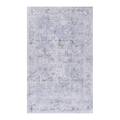 Maval - 8' X 10' Washable Area Rug - Blue / Cream