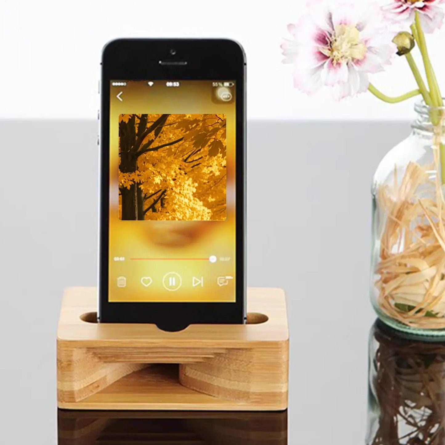 Wooden Phone Speaker Amplifier Bracket Desktop Wooden Cell Phone Speaker Amplifier Office Desk Accessories For Clear Calls