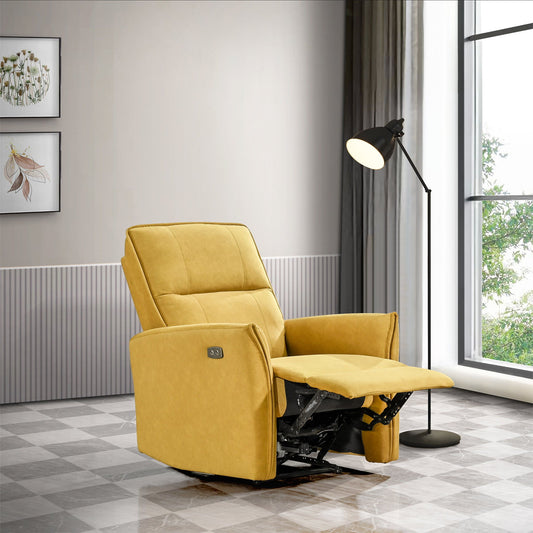 Suede Recliner Chair - Dark Yellow