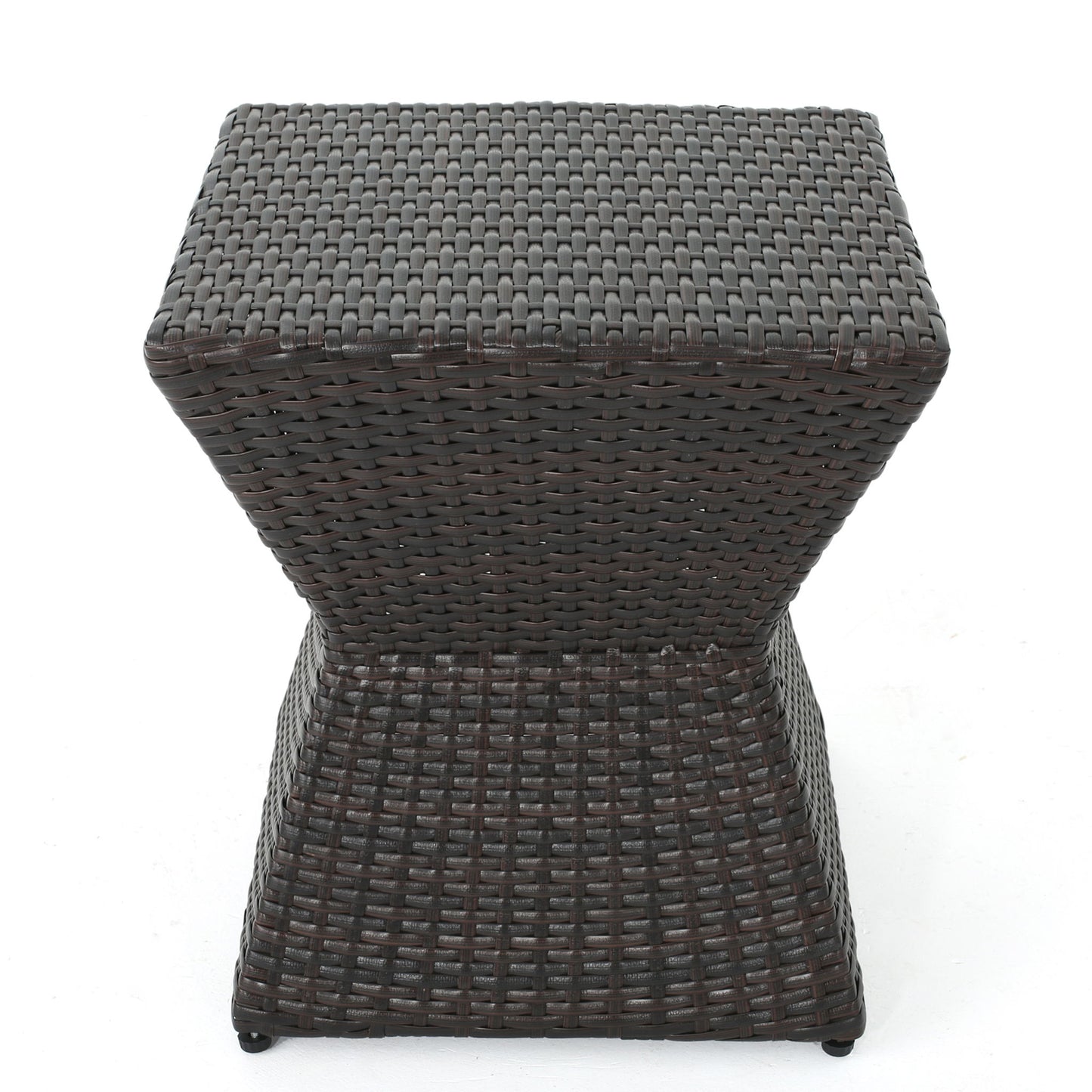 Outdoor Wicker End Table - Brown Multi