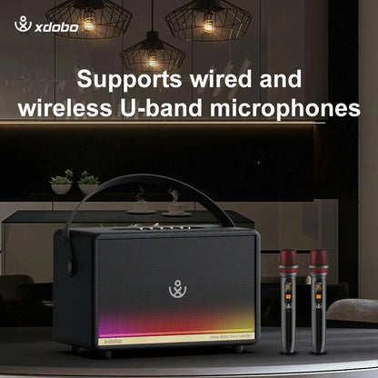 300W Deep Bass XDOBO Speaker Subwoofer Soundbar With 2Microphones Home Karaoke Smart TV Outdoor Camping Party Live Stage Speaker