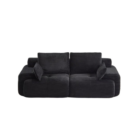 Compressed Sofa, 2 Seater Large Sectional Couches For Living Room - Black
