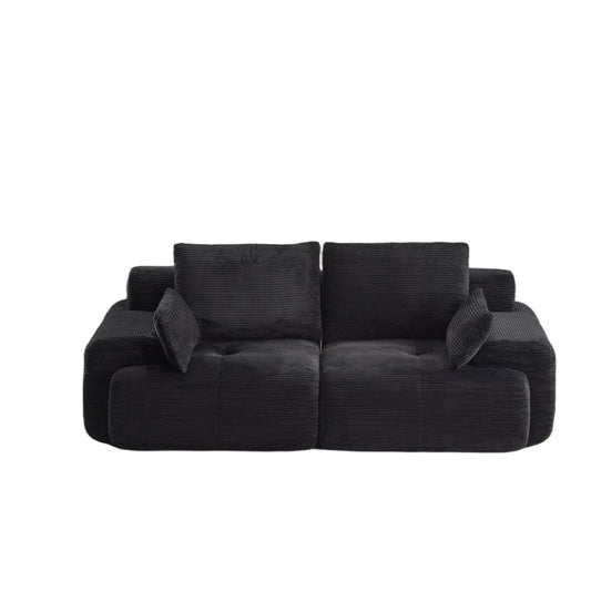 Compressed Sofa, 2 Seater Large Sectional Couches For Living Room - Black