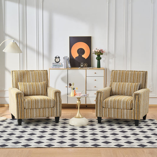 Accent Chair With Arms, Comfy Armchair For Living Room - Yellow