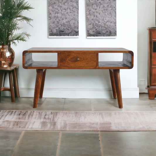 Solid Wood Curved Coffee Table