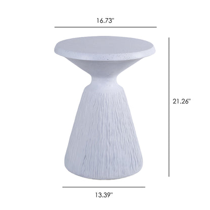 Outdoor End Table, Round Garden Stool - Aqua Gray