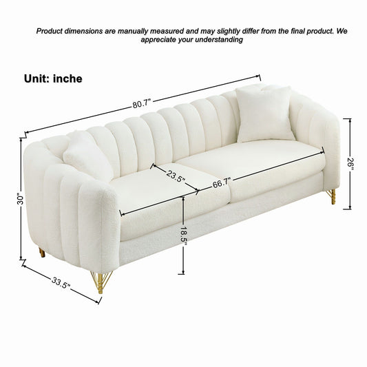 Oversized Sofa, 3 And 2 Seater - Beige