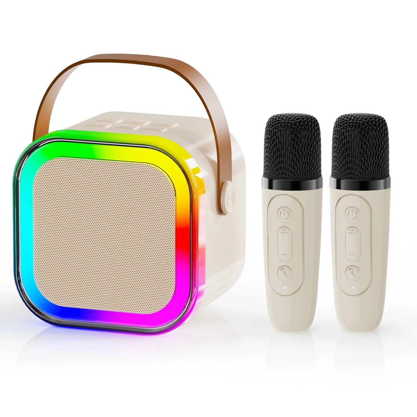Bluetooth K12 Karaoke Machine Portable 5.3 PA Speaker System with 1-2 Wireless Microphones Home Family Singing Children's Gifts