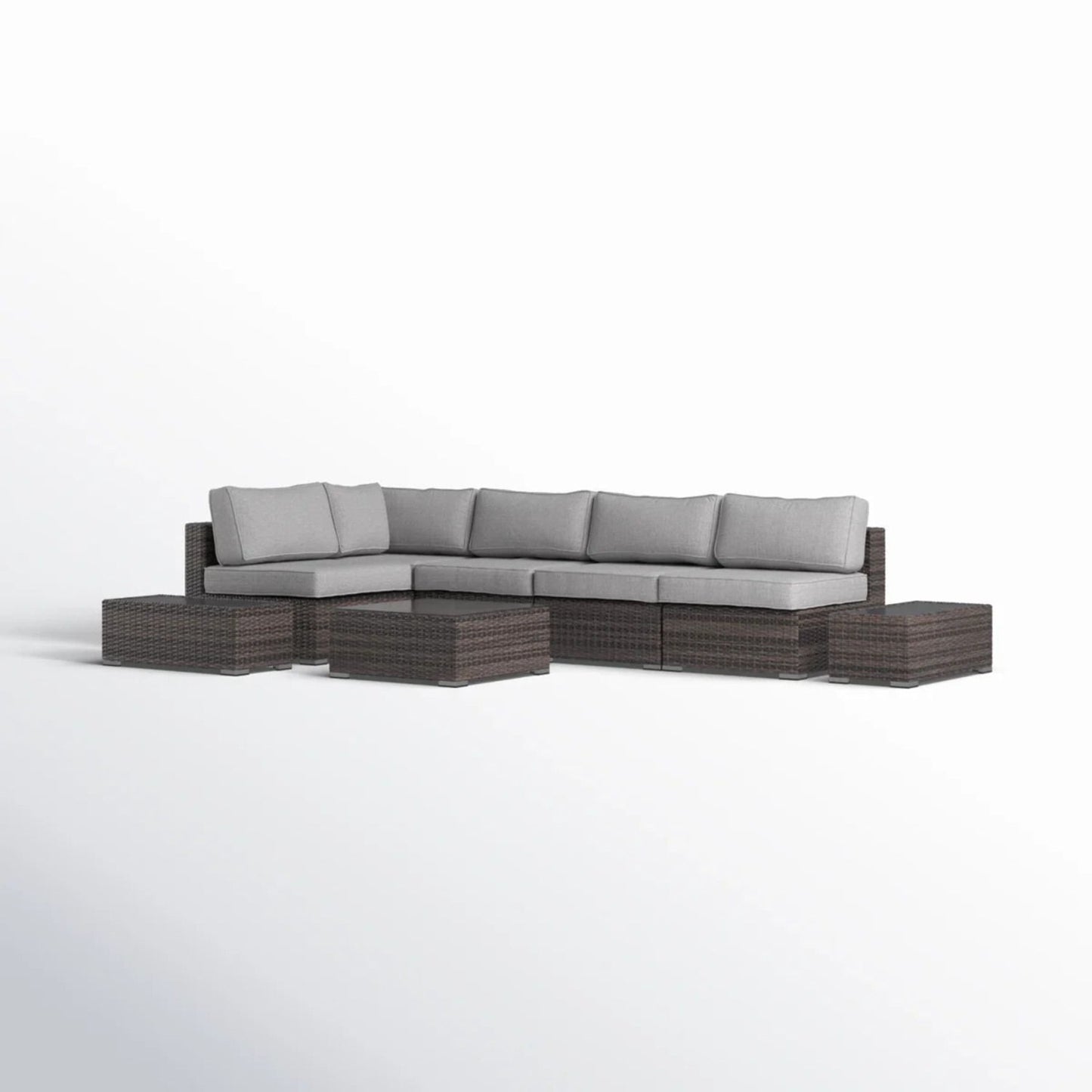 Wicker Sectional Seating Group With Plush Cushions