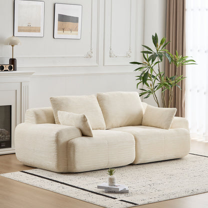 Compressed Sofa, 2 Seater Large Sectional Couches For Living Room - Beige