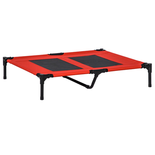 PawHut 36' x 30' Elevated Cooling Summer Dog Cot Pet Bed With Mesh Ventilation - Red
