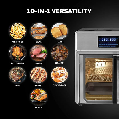 Hot salesComplete Digital 26-Quart 10-in-1 Countertop Air Fryer Oven,15 Deluxe Accessories&60-Recipe Hardcover Cookbook, 21 Pres