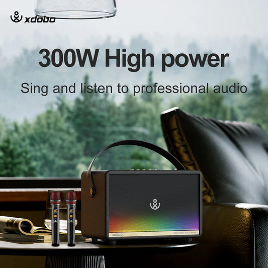 300W Deep Bass XDOBO Speaker Subwoofer Soundbar With 2Microphones Home Karaoke Smart TV Outdoor Camping Party Live Stage Speaker