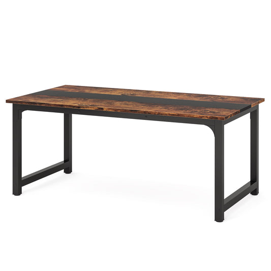 Large Computer Desk With Steel Frame For Home Office Workstation