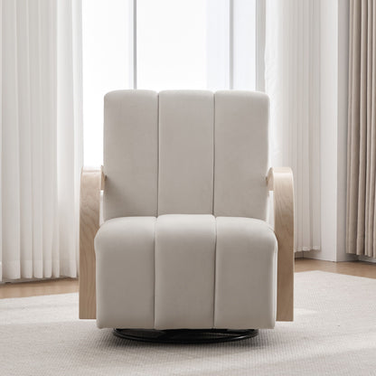 360° Swivel Accent Chair With Armrests, Comfy Lounge Chair - Beige