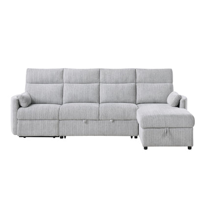Sleeper Sofa With Storage Chaise - Gray