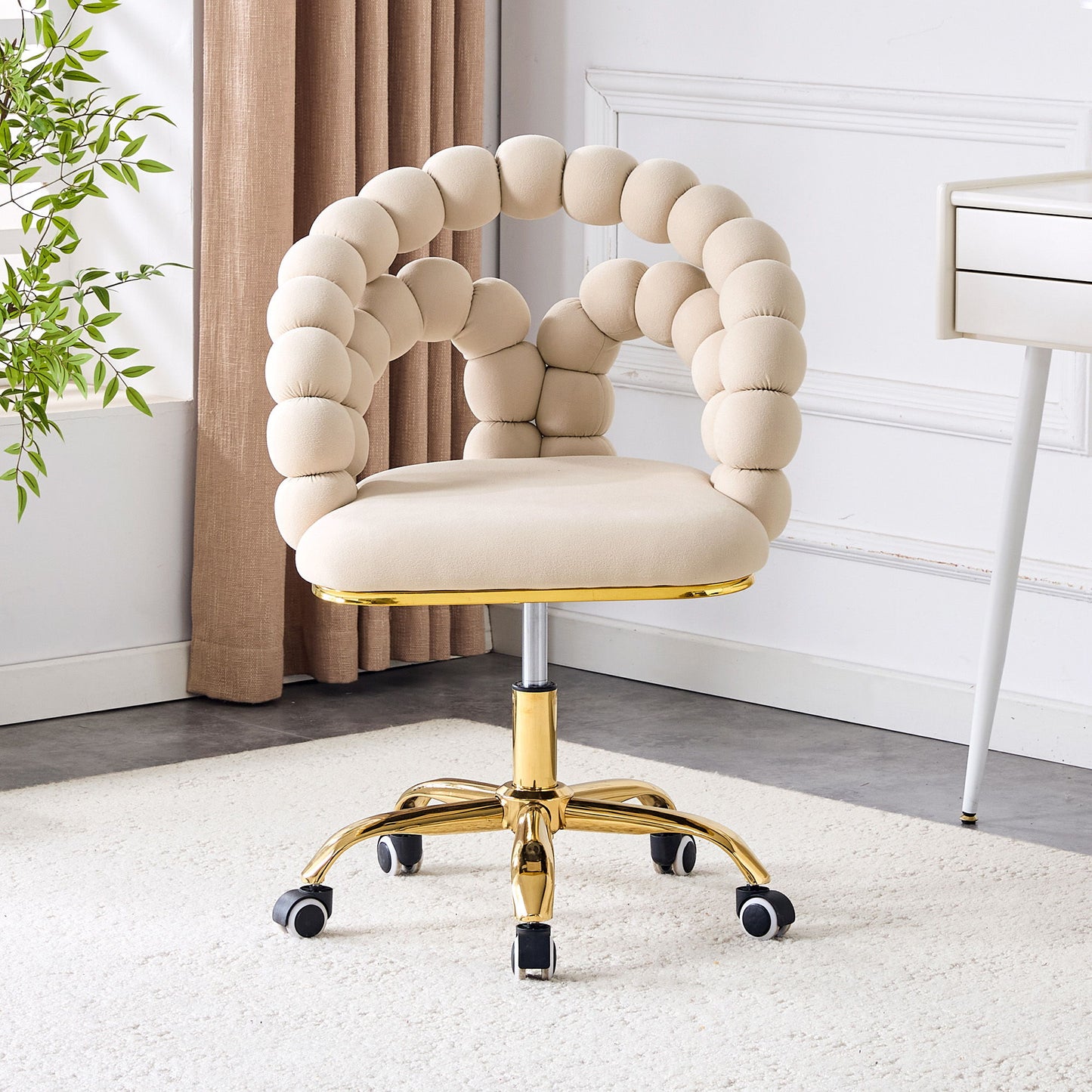 Puffy Bubble, Ball Chain Accent Chair With 5 Claw Casters