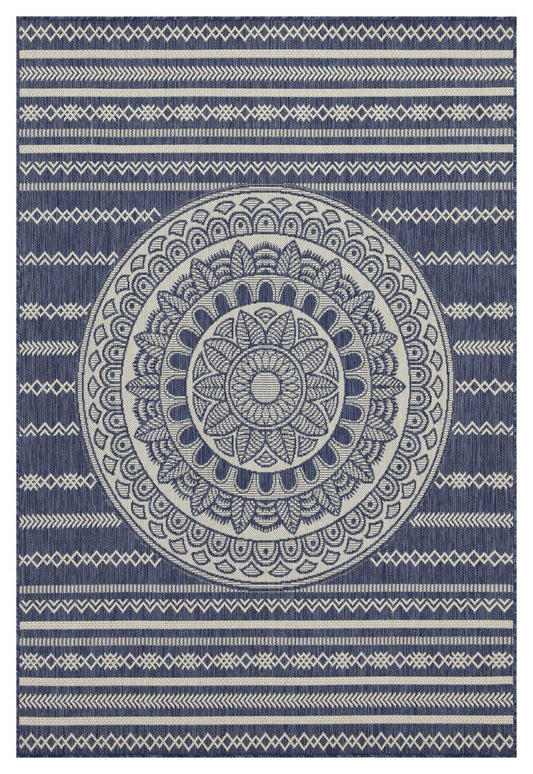 Sunshine - 5'3" X 7'3" Indoor, Outdoor Area Rug - Blue - Polypropylene