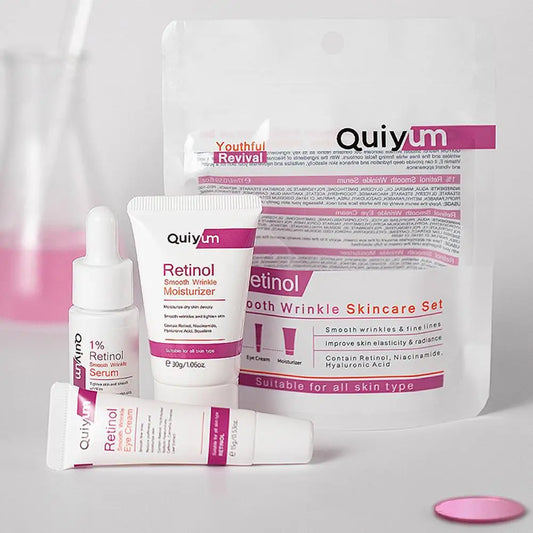 Retinol Facial Skin Care Gift Set Retinol Serum Face Cream Eye Cream with Nicotinamide Vitamin E Sodium Hyaluronate