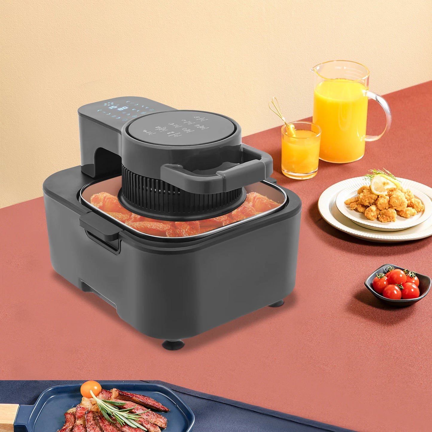 Digital Air Deep Fryer with Touchscreen - 9L Capacity, 1350W for Family & Party Cooking