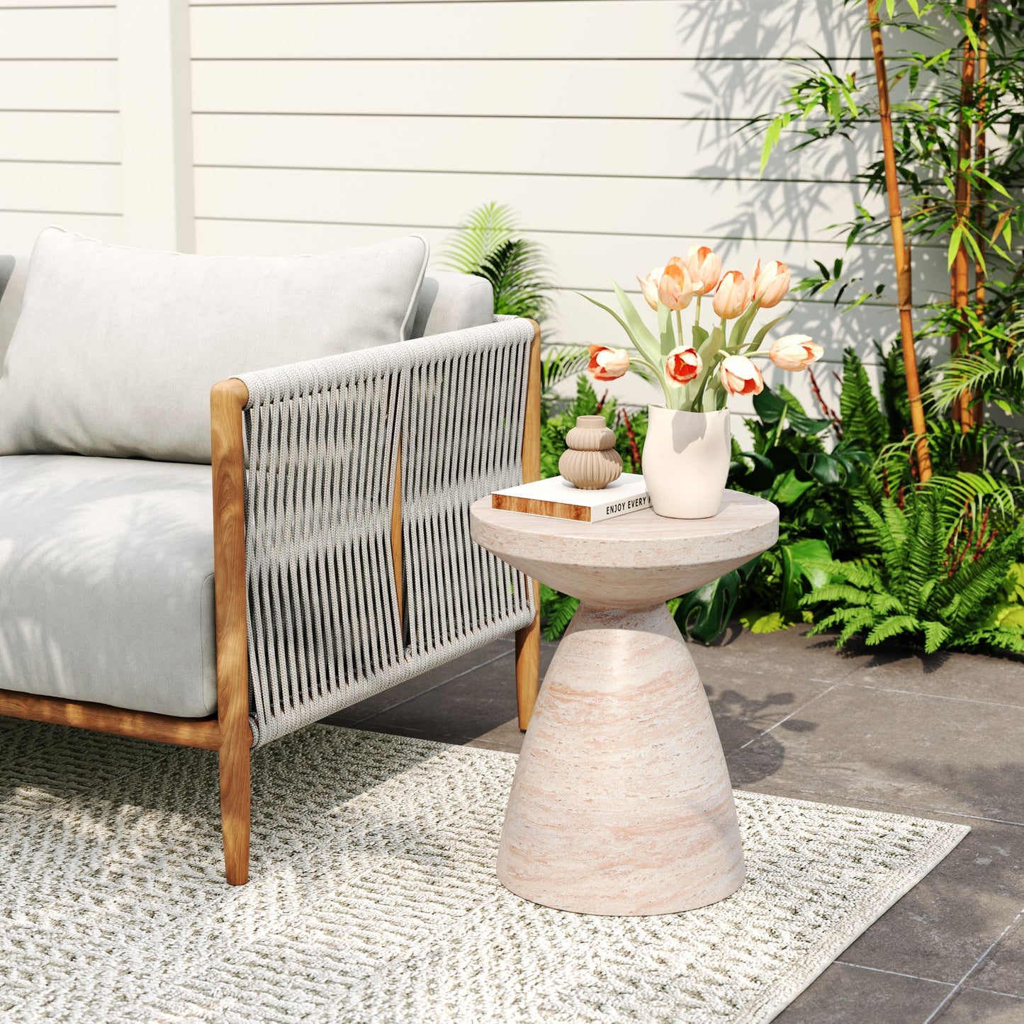Outdoor / Indoor Lightweight Concrete Side Table
