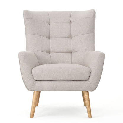 Club Chair With Rubberwood Legs
